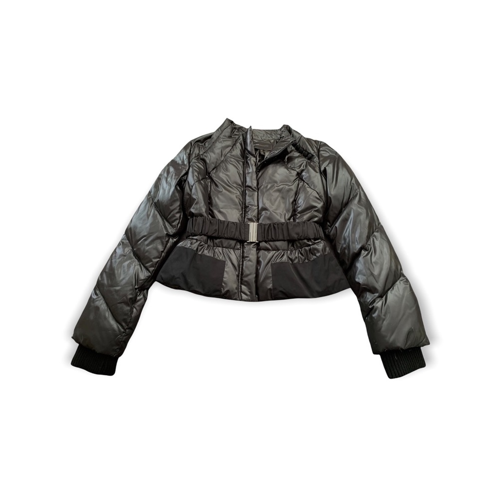Sexy short puff jacket with belt.  90% down